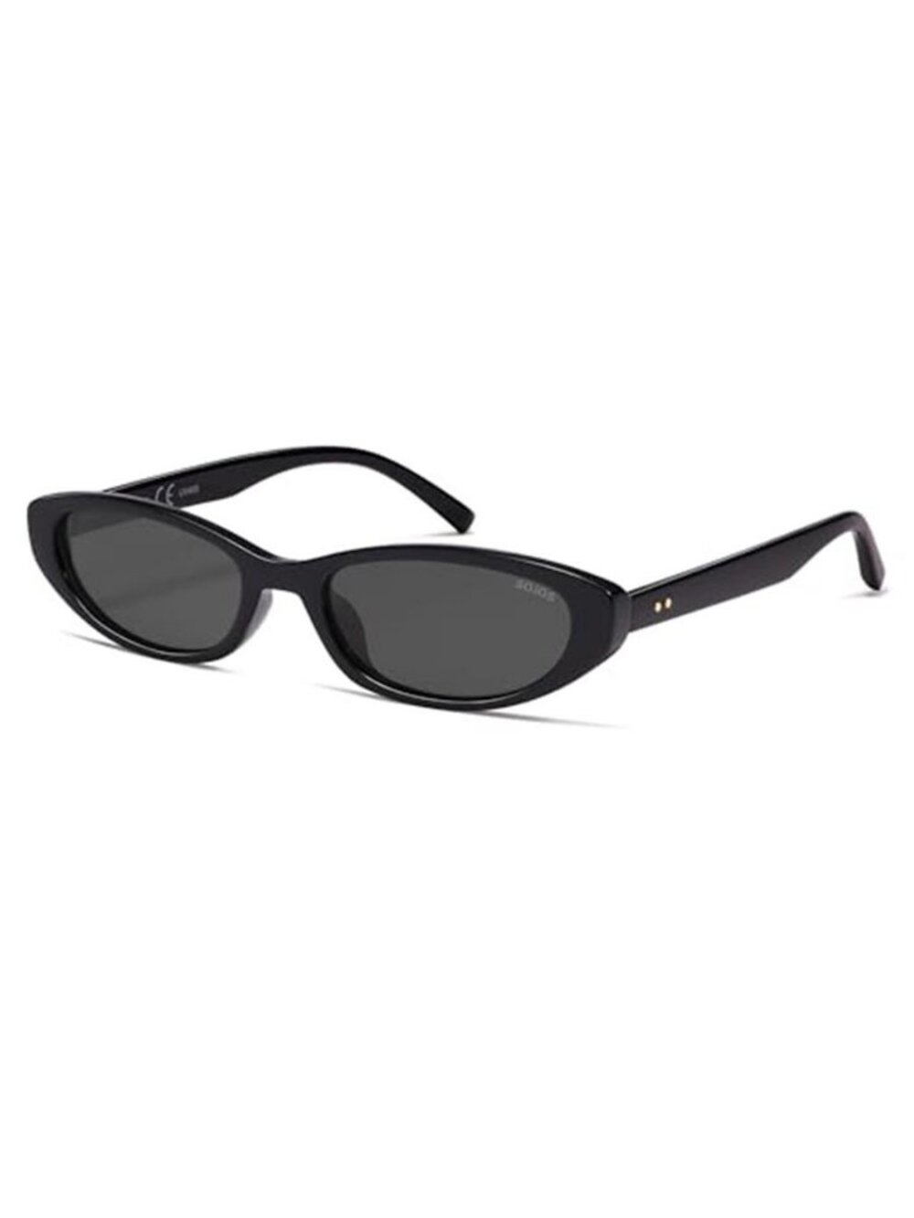 SOJOS Polarized Cat Eye Sunglasses Black Y2K Retro Oval Shades Mens And Womens